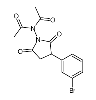 N-acetyl-N-[3-(3-bromophenyl)-2,5-dioxopyrrolidin-1-yl]acetamide结构式