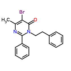 5-Bromo-6-methyl-2-phenyl-3-(2-phenylethyl)-4(3H)-pyrimidinone结构式