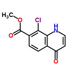 甲基8-氯-4-氧代-1,4-二氢喹啉-7-甲酸酯结构式