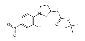 3-Fluoro-4-(3(S)-(t-butoxycarbonyl)aminopyrrolidin-1-yl)nitrobenzene结构式