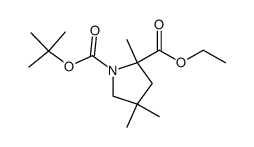 1-tert-butyl 2-ethyl 2,4,4-trimethylpyrrolidine-1,2-dicarboxylate结构式