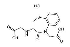 5-carboxymethyl-3-carboxymethylamino-2,3-dihydro-1,5-benzothiazepin-4(5H)-one hydrochloride Structure