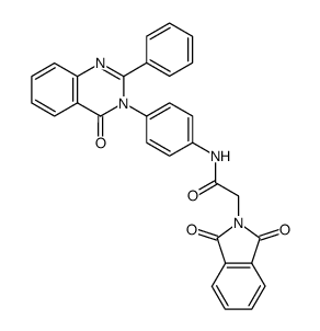 2-(1,3-Dioxo-1,3-dihydro-isoindol-2-yl)-N-[4-(4-oxo-2-phenyl-4H-quinazolin-3-yl)-phenyl]-acetamide Structure