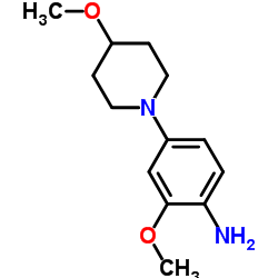 2-METHOXY-4-(4-METHOXY-1-PIPERIDINYL)-BENZENAMINE Structure