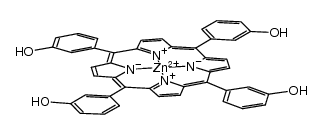 Zn(5,10,15,20-tetrakis(3-hydroxyphenyl)porphyrinate)结构式