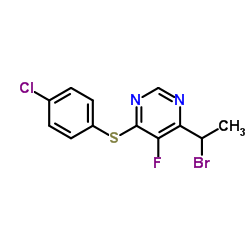 4-(1-bromoethyl)-6-(4-chlorophenylthio)-5-fluoropyrimidine structure