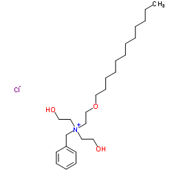 N-Benzyl-2-(dodecyloxy)-N,N-bis(2-hydroxyethyl)ethanaminium chloride结构式