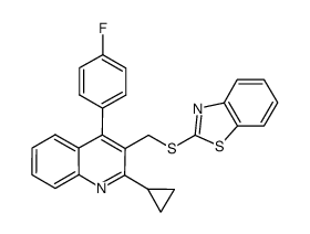 2-({[2-cyclopropyl-4-(4-fluorophenyl)quinolin-3-yl]methyl}thio)benzo[d]thiazole Structure