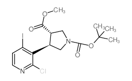 1-tert-Butyl 3-methyl 4-(2-chloro-4-iodopyridin-3-yl)pyrrolidine-1,3-dicarboxylate结构式