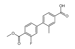 4-(3-fluoro-4-methoxycarbonylphenyl)-3-methylbenzoic acid Structure