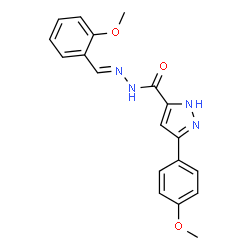 (E)-N-(2-methoxybenzylidene)-3-(4-methoxyphenyl)-1H-pyrazole-5-carbohydrazide结构式