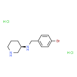 (R)-N-[(4-Bromophenyl)methyl]piperidin-3-amine dihydrochloride结构式