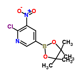 2-CHLORO-3-NITROPYRIDINE-5-BORONIC ACID PINACOL ESTER结构式