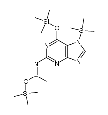 trimethylsilyl N-(7-(trimethylsilyl)-6-((trimethylsilyl)oxy)-7H-purin-2-yl)acetimidate结构式