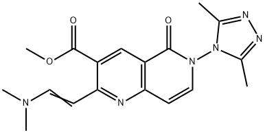 Methyl 2-[(E)-2-(dimethylamino)vinyl]-6-(3,5-dimethyl-4H-1,2,4-triazol-4-yl)-5-oxo-5,6-dihydro-1, Structure
