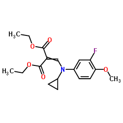 Diethyl {[cyclopropyl(3-fluoro-4-methoxyphenyl)amino]methylene}malonate结构式