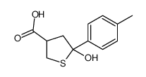 5-hydroxy-5-(4-methylphenyl)thiolane-3-carboxylic acid结构式