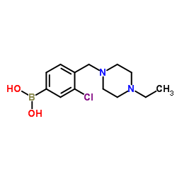 (3-chloro-4-((4-ethylpiperazin-1-yl)Methyl)phenyl)boronic acid Structure
