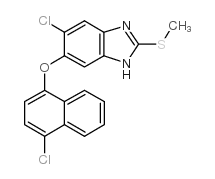 6-chloro-5-(4-chloronaphthalen-1-yl)oxy-2-methylsulfanyl-1H-benzimidazole结构式