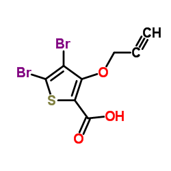 4,5-Dibromo-3-(2-propyn-1-yloxy)-2-thiophenecarboxylic acid结构式