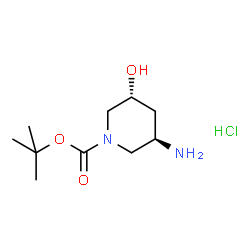 (3R,5R)-3-Amino-5-hydroxy-piperidine-1-carboxylic acid tert-butyl ester hydrochloride结构式