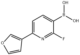 2-Fluoro-6-(3-furyl)pyridine-3-boronic acid结构式