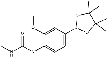 1-(2-methoxy-4-(4,4,5,5-tetramethyl-1,3,2-dioxaborolan-2-yl)phenyl)-3-methylurea Structure