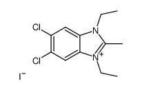 5,6-dichloro-1,3-diethyl-2-methyl-1H-benzimidazolium iodide结构式