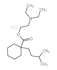 Cyclohexanecarboxylicacid, 1-(3-methylbutyl)-, 2-(diethylamino)ethyl ester, hydrochloride (1:1) picture