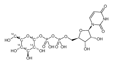 uridine diphosphate glucose, [glucose-14c(u)]结构式