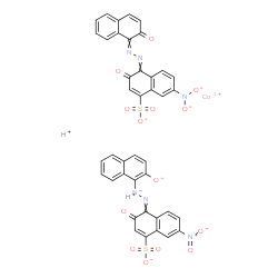 bis[hydrogen 3-hydroxy-4-[(2-hydroxy-1-naphthyl)azo]-7-nitronaphthalene-1-sulphonato(2-)]cobaltate(1-) Structure