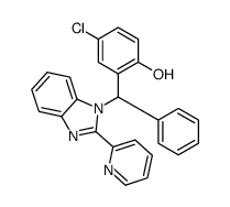 4-chloro-2-[phenyl-(2-pyridin-2-ylbenzimidazol-1-yl)methyl]phenol Structure