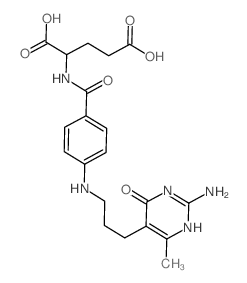 L-Glutamic acid,N-[4-[[3-(2-amino-1,4-dihydro-6-methyl-4-oxo-5-pyrimidinyl)propyl]amino]benzoyl]-(9CI)结构式