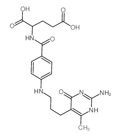 L-Glutamic acid,N-[4-[[3-(2-amino-1,4-dihydro-6-methyl-4-oxo-5-pyrimidinyl)propyl]amino]benzoyl]-(9CI) structure