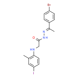 N'-[1-(4-bromophenyl)ethylidene]-2-[(4-iodo-2-methylphenyl)amino]acetohydrazide (non-preferred name) structure