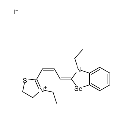 3-ethyl-2-[3-(3-ethylthiazolidin-2-ylidene)prop-1-enyl]benzoselenazolium iodide结构式