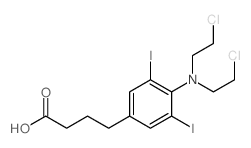 4-[4-[bis(2-chloroethyl)amino]-3,5-diiodo-phenyl]butanoic acid structure