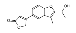 3-[2-(1-hydroxyethyl)-3-methyl-1-benzofuran-5-yl]-2H-furan-5-one Structure