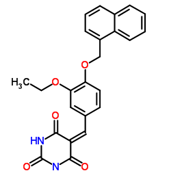 5-[3-Ethoxy-4-(1-naphthylmethoxy)benzylidene]-2,4,6(1H,3H,5H)-pyrimidinetrione结构式