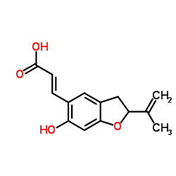 (2E)-3-(6-Hydroxy-2-isopropenyl-2,3-dihydro-1-benzofuran-5-yl)acrylic acid Structure