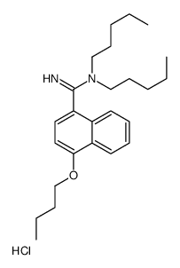 (4-butoxynaphthalene-1-carboximidoyl)-dipentylazanium,chloride Structure