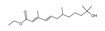 (2E,4E)-11-Hydroxy-3,7,11-trimethyl-dodeca-2,4-dienoic acid ethyl ester Structure