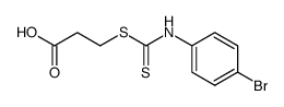 3-[(4-bromo-phenyl)-thiocarbamoylsulfanyl]-propionic acid Structure