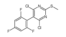 4,6-dichloro-2-methylsulfanyl-5-(2,4,6-trifluorophenyl)pyrimidine结构式