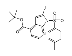 2-Methyl-2-propanyl 2-iodo-1-[(4-methylphenyl)sulfonyl]-1H-pyrrol o[2,3-b]pyridine-4-carboxylate结构式
