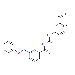 2-CHLORO-5-[[[[4-(PHENOXYMETHYL)BENZOYL]AMINO]THIOXOMETHYL]AMINO]-BENZOIC ACID结构式