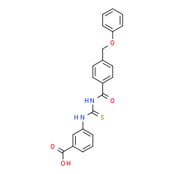 3-[[[[4-(PHENOXYMETHYL)BENZOYL]AMINO]THIOXOMETHYL]AMINO]-BENZOIC ACID结构式