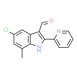1H-Indole-3-carboxaldehyde,5-chloro-7-methyl-2-(2-pyridinyl)-(9CI) picture