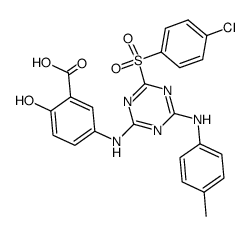 5-[4-(4-chloro-benzenesulfonyl)-6-(4-methyl-anilino)-[1,3,5]triazin-2-ylamino]-2-hydroxy-benzoic acid结构式