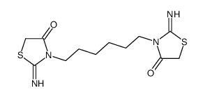 2-imino-3-[6-(2-imino-4-oxo-1,3-thiazolidin-3-yl)hexyl]-1,3-thiazolidin-4-one结构式